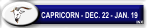 Capricorn: December 22 - January 19